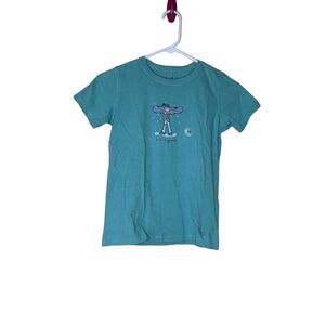 Life is Good Girls Blue T-Shirt Size M(7-8) Short Sleeve Graphic Tee Casual